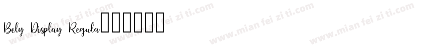 Bely Display Regula字体转换